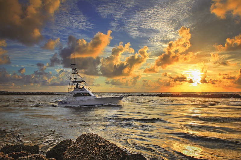 Boating in Fort Myers Beach - Fishing During Sunrise at the Pompano Inlet