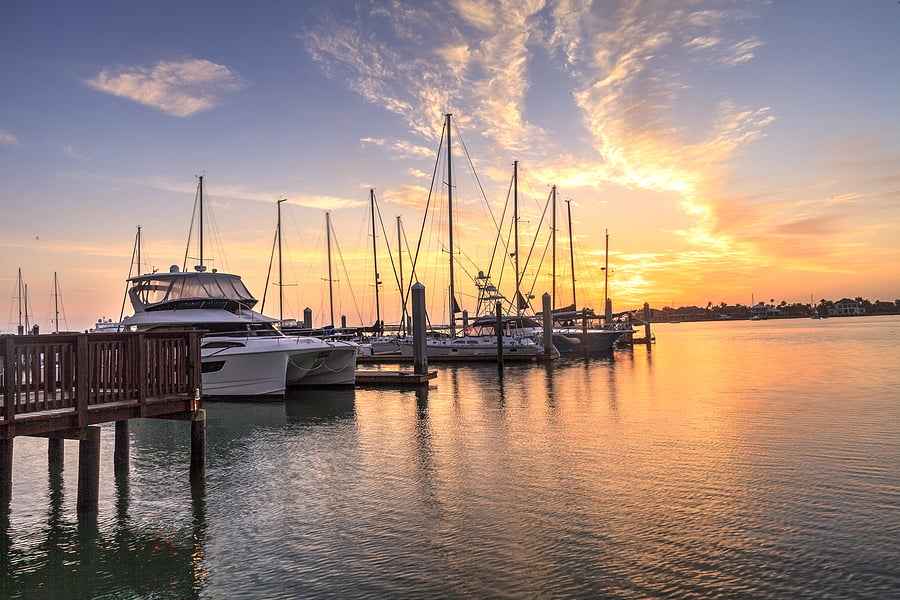 boats docked at a marina in Marco Island, Florida