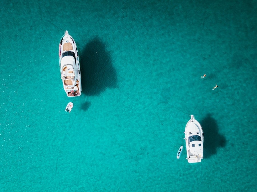 two yachts on the ocean
