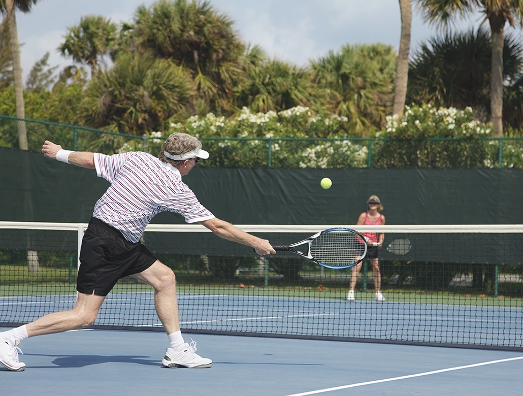 Four Lighted Tennis Court